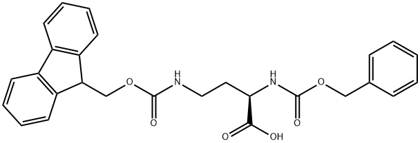 (2R)-4-[[(9H-Fluoren-9-ylmethoxy)carbonyl]amino]-2-[[(phenylmethoxy)carbonyl]amino]butanoic acid Structure