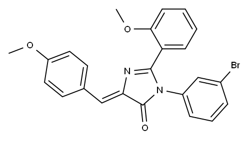 4H-Imidazol-4-one,  3-(3-bromophenyl)-3,5-dihydro-2-(2-methoxyphenyl)-5-[(4-methoxyphenyl)methylene]- Structure