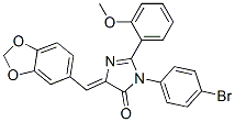 4H-Imidazol-4-one,  5-(1,3-benzodioxol-5-ylmethylene)-3-(4-bromophenyl)-3,5-dihydro-2-(2-methoxyphenyl)- Structure