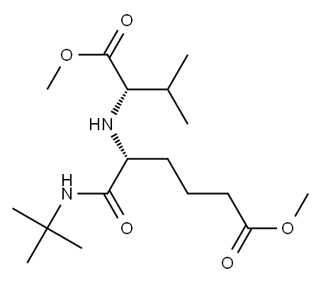 Hexanoic acid, 6-[(1,1-dimethylethyl)amino]-5-[[(1S)-1-(methoxycarbonyl)-2-methylpropyl]amino]-6-oxo-, methyl ester, (5R)- (9CI) 结构式