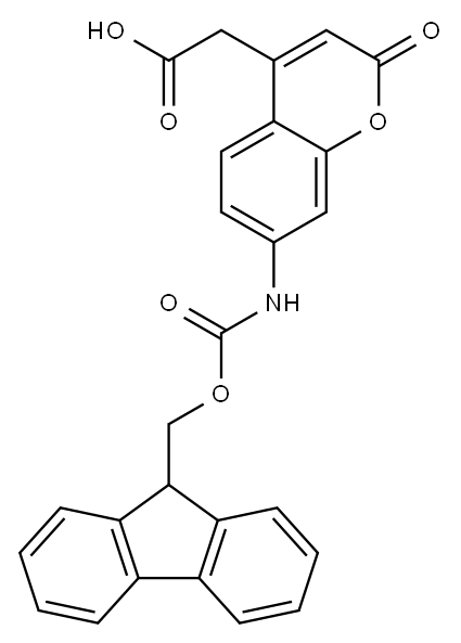 [7-(9H-Fluoren-9-ylmethoxycarbonylamino)-2-oxo-2H-chromen-4-yl]-aceticacid Structure