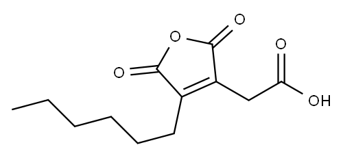 4-Hexyl-2,5-dioxofuran-3-acetic acid 结构式