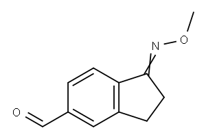 1H-Indene-5-carboxaldehyde, 2,3-dihydro-1-(MethoxyiMino)- Structure