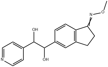 1H-Inden-1-one, 5-[1,2-dihydroxy-2-(4-pyridinyl)ethyl]-2,3-dihydro-, O-MethyloxiMe|