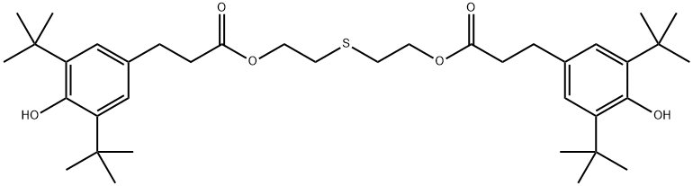 2,2'-チオジエチルビス[3-(3,5-ジ-tert-ブチル-4-ヒドロキシフェニル)プロピオナート] 化学構造式