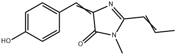 4H-Imidazol-4-one,  3,5-dihydro-5-[(4-hydroxyphenyl)methylene]-3-methyl-2-(1-propen-1-yl)- Structure