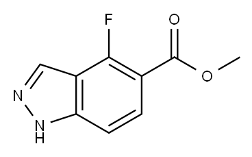 1H-indazole-5-carboxylic acid, 4-fluoro-, Methyl ester Structure