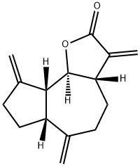 (3aβ,8aβ)-α,3,8-トリスメチレン-4β-ヒドロキシデカヒドロアズレン-5α-酢酸ラクトン 化学構造式