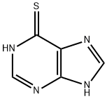 6-巯基嘌呤, 50-44-2, 结构式
