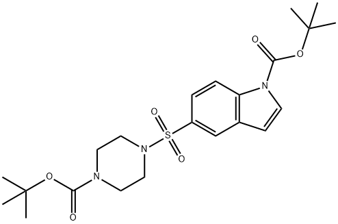 1H-Indole-1-carboxylic acid, 5-[[4-[(1,1-diMethylethoxy)carbonyl]-1-piperazinyl]sulfonyl]-, 1,1-diMethylethyl ester Structure