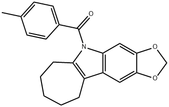 5,6,7,8,9,10-Hexahydro-5-(4-methylbenzoyl)cyclohepta[b]-1,3-dioxolo[4,5-f]indole|