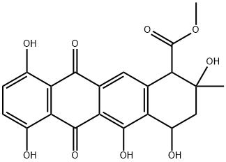 1,2,3,4,6,11-Hexahydro-2,4,5,7,10-pentahydroxy-2-methyl-6,11-dioxo-1-naphthacenecarboxylic acid methyl ester Structure