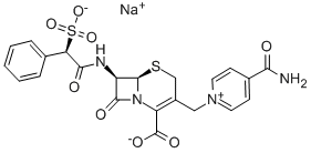 [6R-[6α,7β(R*)]]-Hydrogen-4-carbamoyl-1-[[2-carboxylato-8-oxo-7-(phenylsulfonatoacetamido)-5-thia-1-azabicyclo[4.2.0]oct-2-en-3-yl]methyl]pyridinium, Mononatriumsalz