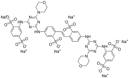 hexasodium 2,2'-[vinylenebis[(3-sulphonato-4,1-phenylene)imino[6-morpholino-1,3,5-triazine-4,2-diyl]imino]]bis(benzene-1,4-disulphonate)|2,2'-[1,2-乙烯二基二[(3-磺-4,1-亚苯基)亚氨基-6-(4-吗啉基)-1,3,5-三嗪-4,2-基亚胺基]二对苯二磺酸六钠盐