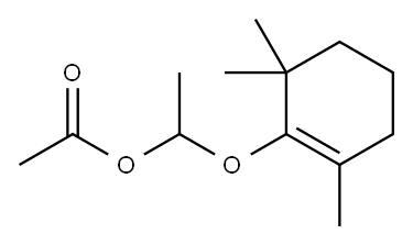 Acetic acid 1-[(2,6,6-trimethyl-1-cyclohexen-1-yl)oxy]ethyl ester Structure