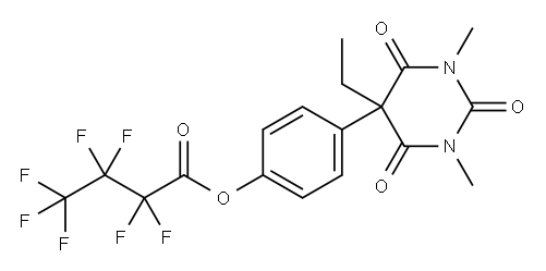 2,2,3,3,4,4,4-Heptafluorobutanoic acid 4-(5-ethyl-1,3-dimethyl-2,4,6-trioxohexahydropyrimidin-5-yl)phenyl ester Structure