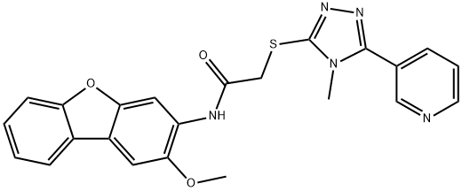 Acetamide, N-(2-methoxy-3-dibenzofuranyl)-2-[[4-methyl-5-(3-pyridinyl)-4H-1,2,4-triazol-3-yl]thio]- (9CI)|