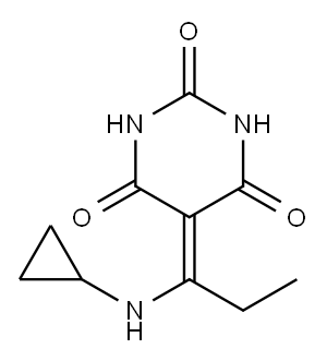 2,4,6(1H,3H,5H)-Pyrimidinetrione, 5-[1-(cyclopropylamino)propylidene]- (9CI)|