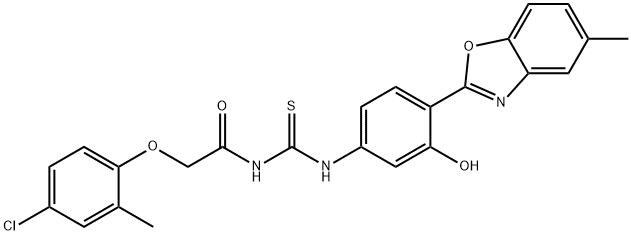 Acetamide, 2-(4-chloro-2-methylphenoxy)-N-[[[3-hydroxy-4-(5-methyl-2-benzoxazolyl)phenyl]amino]thioxomethyl]- (9CI)|