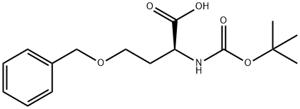 O-ベンジル-N-(tert-ブチルオキシカルボニル)-L-ホモセリン 化学構造式