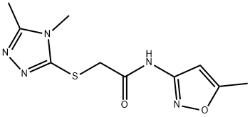 Acetamide, 2-[(4,5-dimethyl-4H-1,2,4-triazol-3-yl)thio]-N-(5-methyl-3-isoxazolyl)- (9CI) Structure