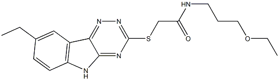 Acetamide, N-(3-ethoxypropyl)-2-[(8-ethyl-2H-1,2,4-triazino[5,6-b]indol-3-yl)thio]- (9CI) Structure