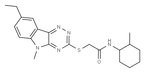 Acetamide, 2-[(8-ethyl-5-methyl-5H-1,2,4-triazino[5,6-b]indol-3-yl)thio]-N-(2-methylcyclohexyl)- (9CI) Structure