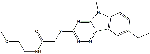 Acetamide, 2-[(8-ethyl-5-methyl-5H-1,2,4-triazino[5,6-b]indol-3-yl)thio]-N-(2-methoxyethyl)- (9CI)|