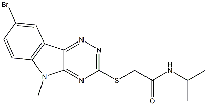 Acetamide, 2-[(8-bromo-5-methyl-5H-1,2,4-triazino[5,6-b]indol-3-yl)thio]-N-(1-methylethyl)- (9CI) Structure