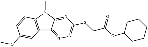 Acetic acid, [(8-methoxy-5-methyl-5H-1,2,4-triazino[5,6-b]indol-3-yl)thio]-, cyclohexyl ester (9CI)|