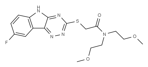 Acetamide, 2-[(8-fluoro-2H-1,2,4-triazino[5,6-b]indol-3-yl)thio]-N,N-bis(2-methoxyethyl)- (9CI)|