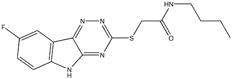 Acetamide, N-butyl-2-[(8-fluoro-2H-1,2,4-triazino[5,6-b]indol-3-yl)thio]- (9CI) Structure