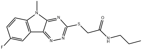 Acetamide, 2-[(8-fluoro-5-methyl-5H-1,2,4-triazino[5,6-b]indol-3-yl)thio]-N-propyl- (9CI) Structure