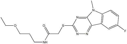 Acetamide, N-(3-ethoxypropyl)-2-[(8-fluoro-5-methyl-5H-1,2,4-triazino[5,6-b]indol-3-yl)thio]- (9CI)|