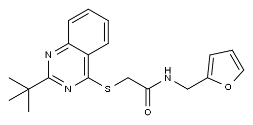 Acetamide, 2-[[2-(1,1-dimethylethyl)-4-quinazolinyl]thio]-N-(2-furanylmethyl)- (9CI) Structure