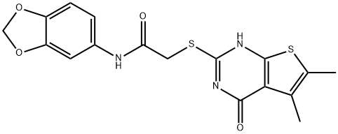 Acetamide, N-1,3-benzodioxol-5-yl-2-[(1,4-dihydro-5,6-dimethyl-4-oxothieno[2,3-d]pyrimidin-2-yl)thio]- (9CI)|