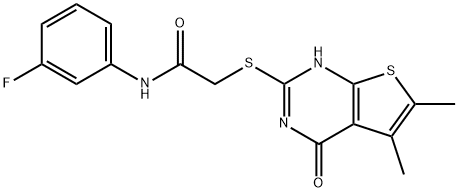 Acetamide, 2-[(1,4-dihydro-5,6-dimethyl-4-oxothieno[2,3-d]pyrimidin-2-yl)thio]-N-(3-fluorophenyl)- (9CI) Structure