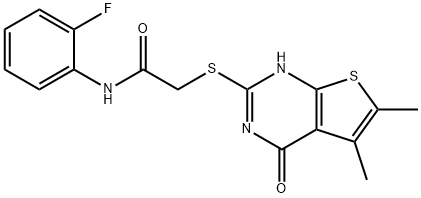 Acetamide, 2-[(1,4-dihydro-5,6-dimethyl-4-oxothieno[2,3-d]pyrimidin-2-yl)thio]-N-(2-fluorophenyl)- (9CI)|
