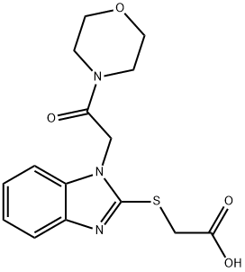 Acetic acid, [[1-[2-(4-morpholinyl)-2-oxoethyl]-1H-benzimidazol-2-yl]thio]- (9CI) Structure