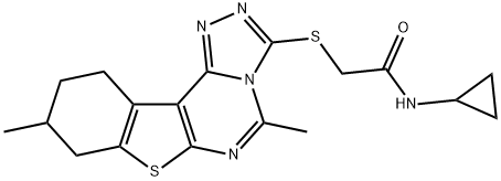 Acetamide, N-cyclopropyl-2-[(8,9,10,11-tetrahydro-5,9-dimethyl[1]benzothieno[3,2-e]-1,2,4-triazolo[4,3-c]pyrimidin-3-yl)thio]- (9CI) Structure