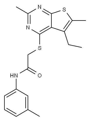 Acetamide, 2-[(5-ethyl-2,6-dimethylthieno[2,3-d]pyrimidin-4-yl)thio]-N-(3-methylphenyl)- (9CI) Structure