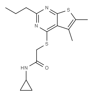 Acetamide, N-cyclopropyl-2-[(5,6-dimethyl-2-propylthieno[2,3-d]pyrimidin-4-yl)thio]- (9CI) Structure