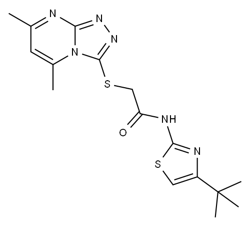 Acetamide, N-[4-(1,1-dimethylethyl)-2-thiazolyl]-2-[(5,7-dimethyl-1,2,4-triazolo[4,3-a]pyrimidin-3-yl)thio]- (9CI) Structure