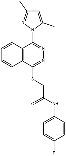 Acetamide, 2-[[4-(3,5-dimethyl-1H-pyrazol-1-yl)-1-phthalazinyl]thio]-N-(4-fluorophenyl)- (9CI)|