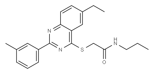Acetamide, 2-[[6-ethyl-2-(3-methylphenyl)-4-quinazolinyl]thio]-N-propyl- (9CI) Structure