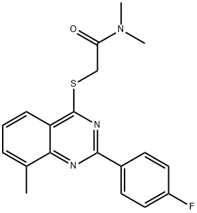 Acetamide, 2-[[2-(4-fluorophenyl)-8-methyl-4-quinazolinyl]thio]-N,N-dimethyl- (9CI) Structure
