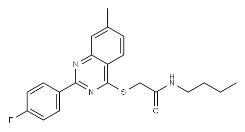 Acetamide, N-butyl-2-[[2-(4-fluorophenyl)-7-methyl-4-quinazolinyl]thio]- (9CI) Structure