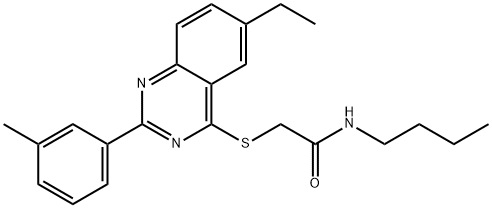 Acetamide, N-butyl-2-[[6-ethyl-2-(3-methylphenyl)-4-quinazolinyl]thio]- (9CI) Structure