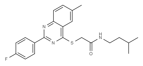 Acetamide, 2-[[2-(4-fluorophenyl)-6-methyl-4-quinazolinyl]thio]-N-(3-methylbutyl)- (9CI) Structure