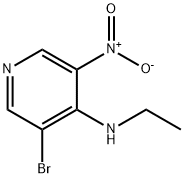3-ブロモ-N-エチル-5-ニトロピリジン-4-アミン 化学構造式